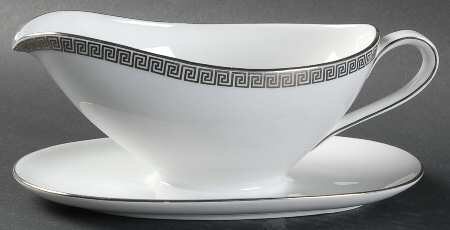 Prestige (Platinum Trim) Gravy Boat with Attached Underplate