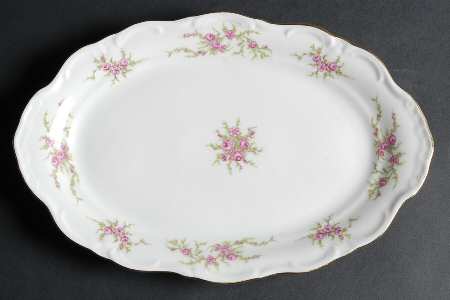 Moss Rose 13" Oval Serving Platter by Crown Bavaria