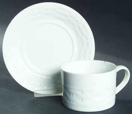 Basketweave Flat Cup & Saucer Set