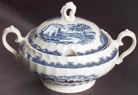 Brook-Blue, The (Made in England) Tureen &  Lid