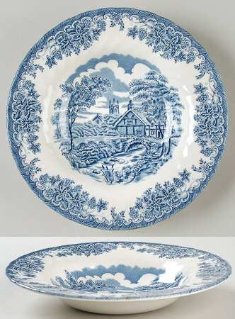 Brook-Blue, The (Made in England) Rim Soup Bowl
