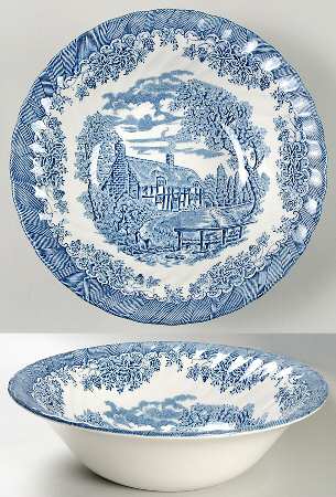 Brook-Blue, The (Made in England) 9" Round Vegetable Bowl