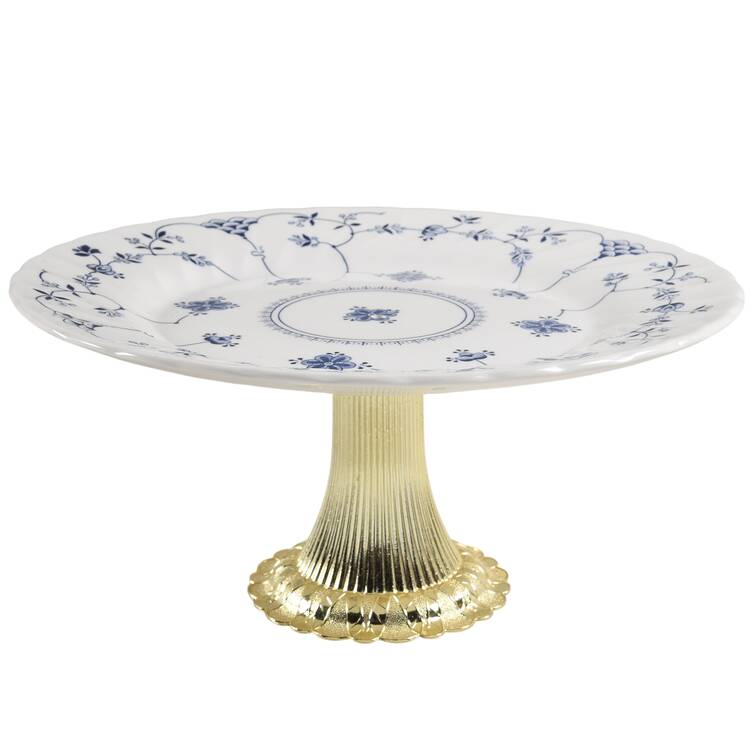 Finlandia (Swirl Rim, England) Cake Stand with 4"-5" Metal Pedestal  Hc