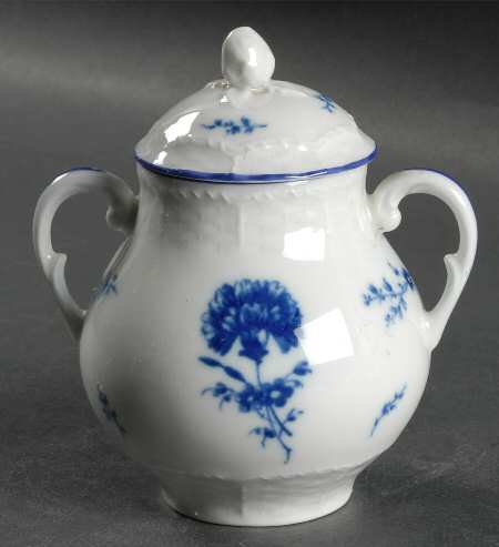 Blue Carnation Sugar Bowl & Lid