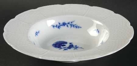 Blue Carnation Rim Soup Bowl