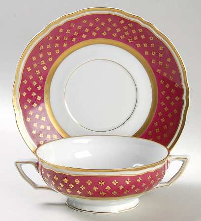 Cardinal Footed Cream Soup Bowl & Saucer Set