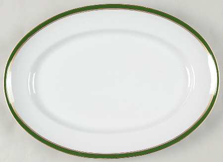 Diplomat Green 14" Oval Serving Platter