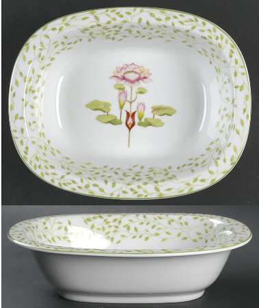 Fleur D' Eau 9" Oval Vegetable Bowl