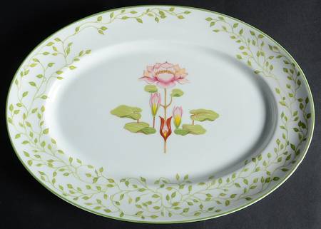 Fleur D' Eau 14" Oval Serving Platter