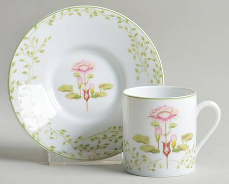 Fleur D' Eau Flat Demitasse Cup & Saucer Set