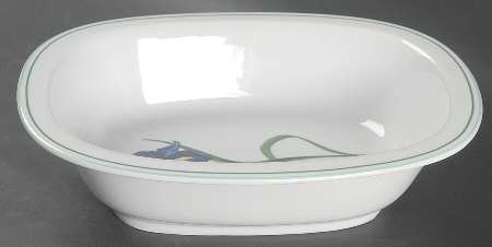Iris 9" Oval Vegetable Bowl by Ceralene