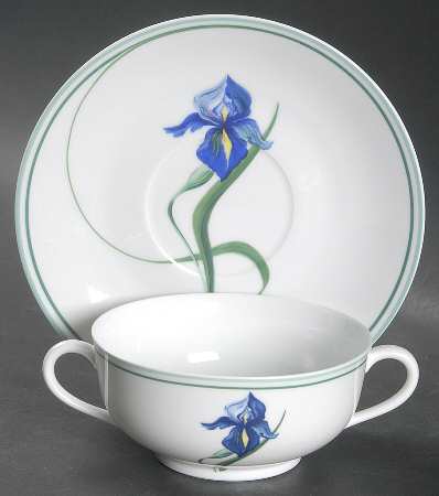 Iris Flat Cream Soup Bowl & Saucer Set