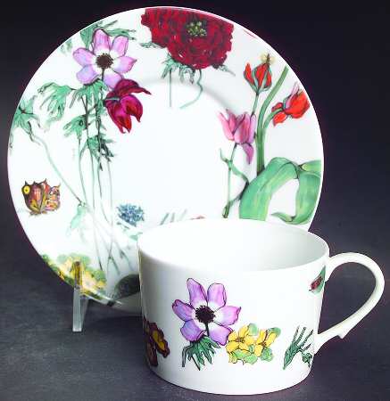 Jardin De Fleurs Flat Cup & Saucer Set
