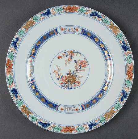 Koutani (Celadon Background) Dessert Luncheon Plate