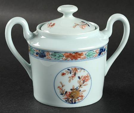 Koutani (Celadon Background) Sugar Bowl & Lid