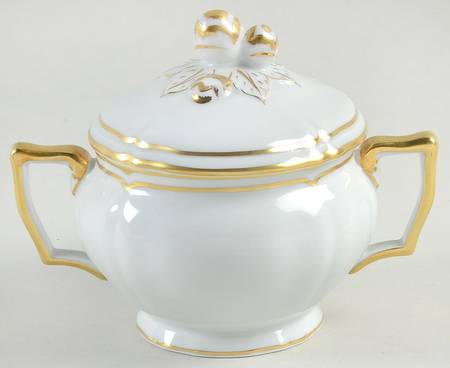 Louis XV Gold Sugar Bowl & Lid