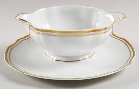 Louis XV Gold Gravy Boat with Attached Underplate
