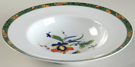 Louviers (White Background) Rim Soup Bowl