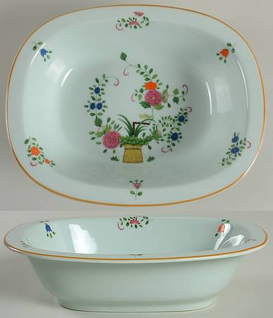 Panier Chinois Celadon 9" Oval Vegetable Bowl