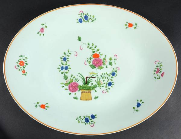 Panier Chinois Celadon 16" Oval Serving Platter