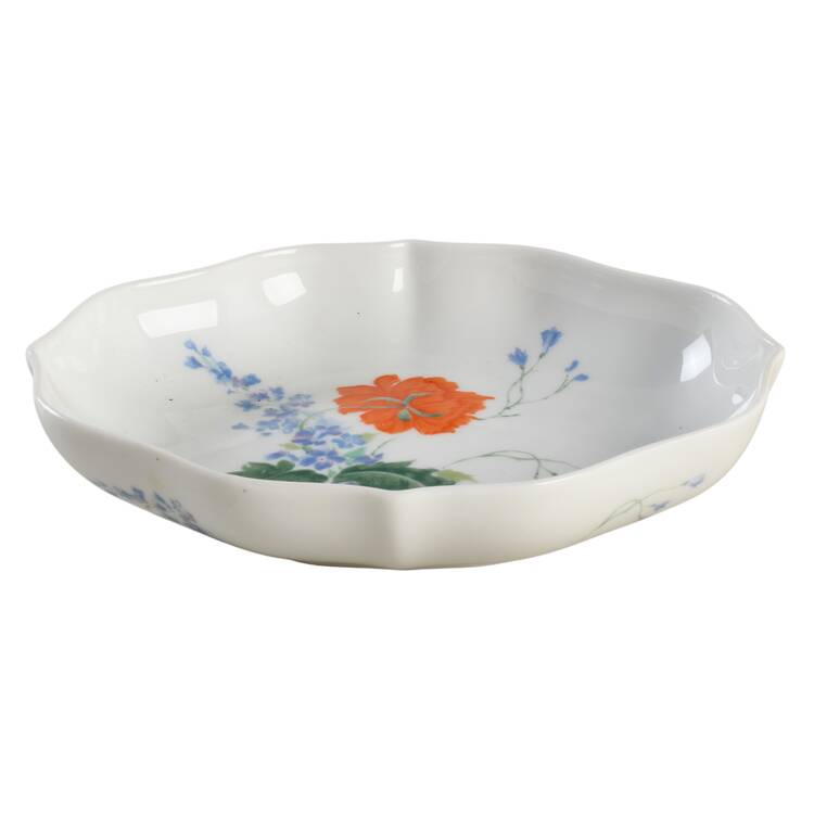 Pavot Poppy Oval Tray, 7" Meissen Cup