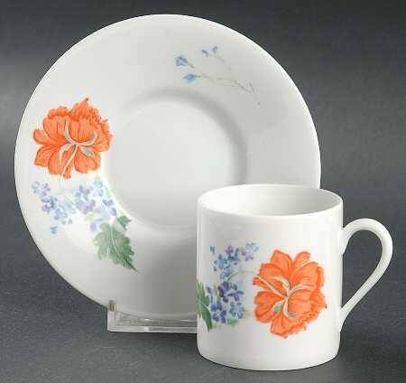 Pavot Poppy Flat Demitasse Cup & Saucer Set