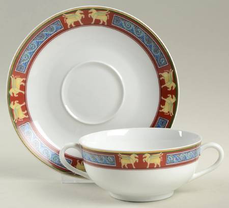 Pegasus Flat Cream Soup Bowl & Saucer Set