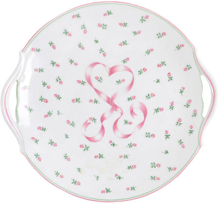 Romantique Pink Handled Cake Plate