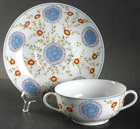 Sarabande Flat Cream Soup Bowl & Saucer Set