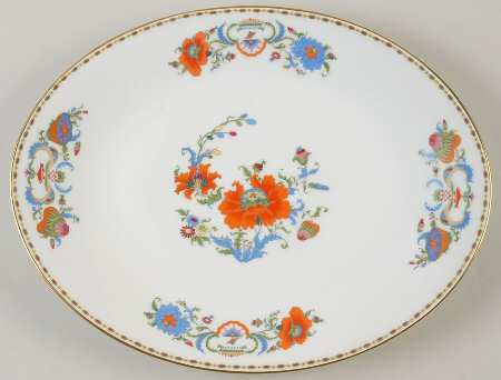 Vieux Chine (White) 15" Oval Serving Platter