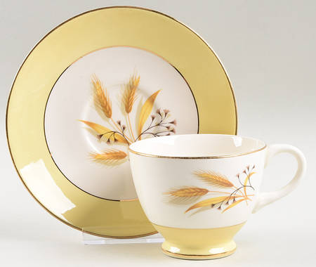 Autumn Gold Footed Cup & Saucer Set