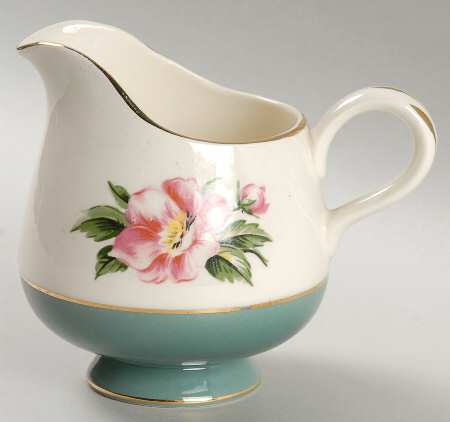 Teal Green (Floral Center) Creamer