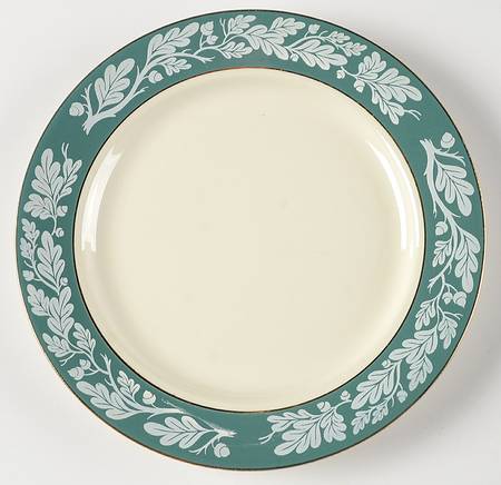 Teal Green (No Floral Center) Luncheon Plate