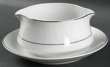 Queen's Lace Gravy Boat with Attached Underplate by Chadds Ford