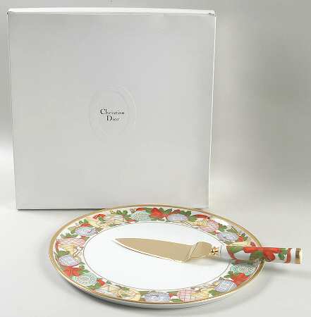 Dior Christmas Cake Plate & Server Set (Boxed)