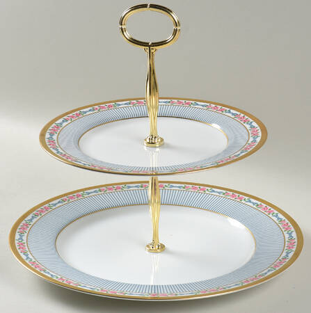 Dior Rose 6 5/8"-10"  2 Tiered Serving Tray (Dp, Sp) HC