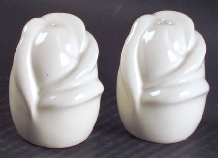 French Country Rose Oyster White Salt & Pepper Set