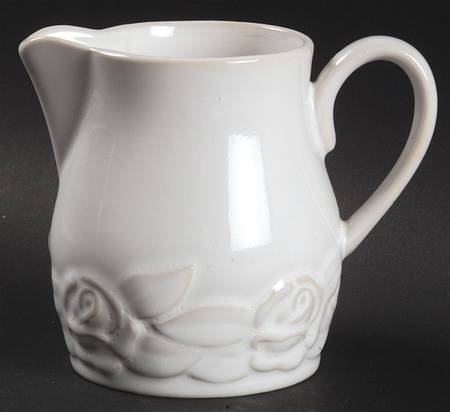 French Country Rose Oyster White Creamer