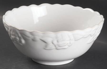 French Country Rose Oyster White 8" Round Vegetable Bowl