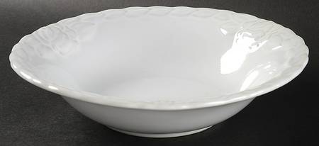 French Country Rose Oyster White 9" Round Vegetable Bowl