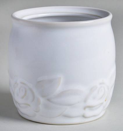 French Country Rose Oyster White Sugar Bowl No Lid