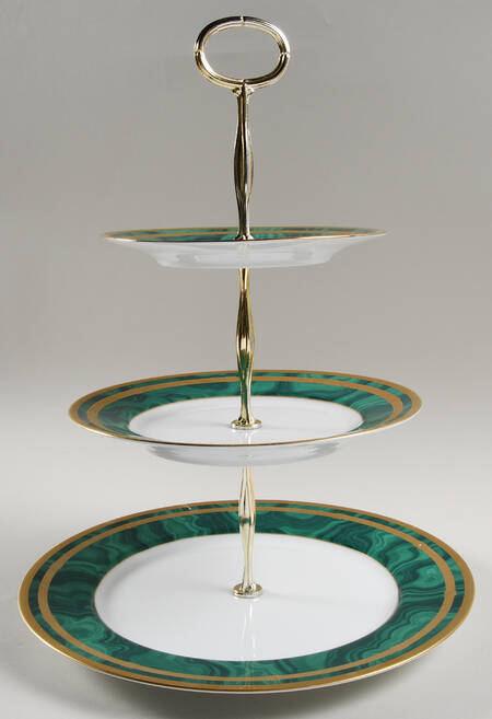Gaudron Malachite Green 13 7/8"-14 1/4" 3-Tiered Serving Tray(DP,SP,BB) HC