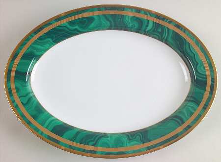 Gaudron Malachite Green 14" Oval Serving Platter