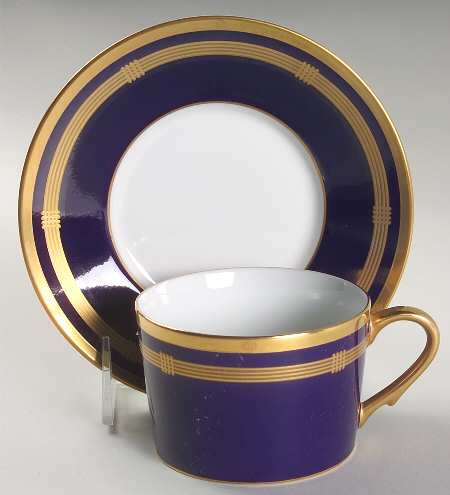 Gaudron Lapis Blue Flat Cup & Saucer Set