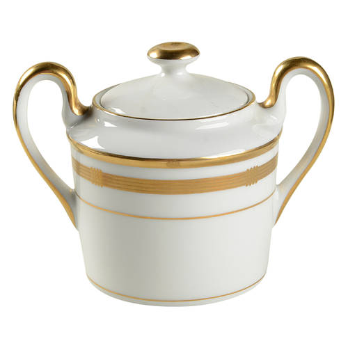 Gaudron White Sugar Bowl & Lid