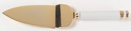 Gaudron White Pie & Cake Server with Stainless Blade