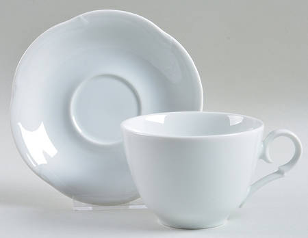 Provence Blanc Flat Cup & Saucer Set