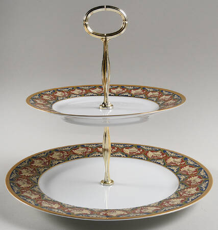 Tabriz 6 5/8"-10"  2 Tiered Serving Tray (Dp, Sp) HC