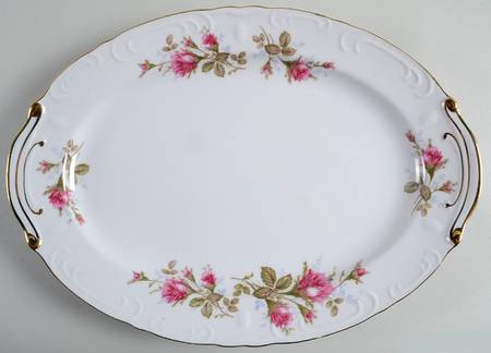 Moss Rose 14" Oval Serving Platter
