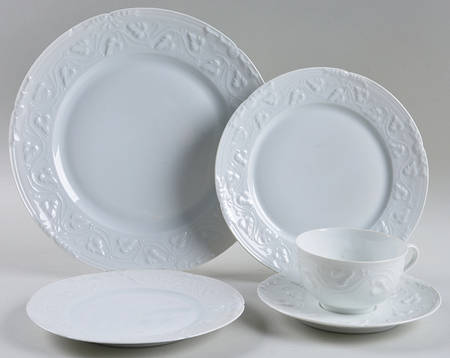 Imperatrice All White 5 Piece Place Setting